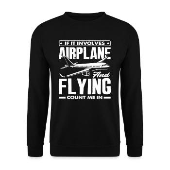 Pilot Airplanes Flying Pilots - Unisex Sweatshirt - black - Front - Alina (178cm) & Michal (187cm)