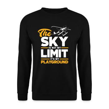 Pilot Spruch Hobby Luftfahrt Beruf Hobby - Unisex Pullover - Schwarz - Vorne - Alina (178cm) & Michal (187cm)