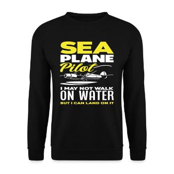 Pilot Seaplane Flying - Unisex Sweatshirt - black - Front - Alina (178cm) & Michal (187cm)