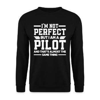 Pilot Lustiger Spruch Piloten - Unisex Pullover - Schwarz - Vorne - Alina (178cm) & Michal (187cm)