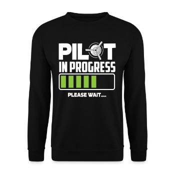 Pilot in training please wait - Unisex Sweatshirt - black - Front - Alina (178cm) & Michal (187cm)