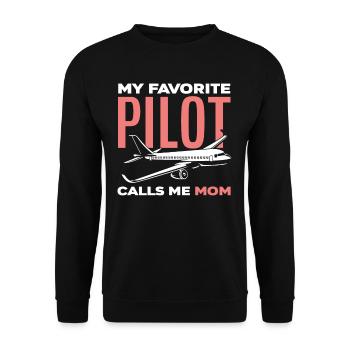 Pilots Mom Mom Pilot - Unisex Sweatshirt - black - Front - Alina (178cm) & Michal (187cm)