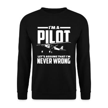 pilot right have flying pilots - Unisex Sweatshirt - black - Front - Alina (178cm) & Michal (187cm)