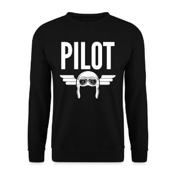 Pilot - Unisex Sweatshirt - black - Front - Alina (178cm) & Michal (187cm)