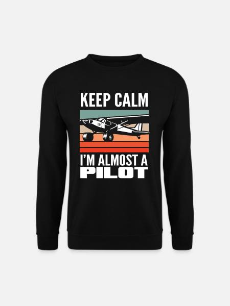 Pilot Training Spruch Flight School - Unisex Sweatshirt - black