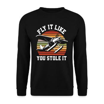 Funny Sport Pilot Pilots - Unisex Sweatshirt - black - Front - Alina (178cm) & Michal (187cm)
