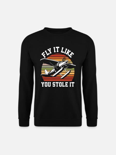 Lustiges Sport Pilot Piloten - Unisex Pullover - Schwarz