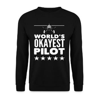 Weltbester Pilot - Unisex Pullover - Schwarz - Vorne - Alina (178cm) & Michal (187cm)