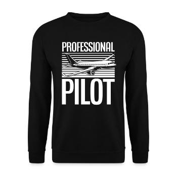 Commercial pilot - Unisex Sweatshirt - black - Front - Alina (178cm) & Michal (187cm)