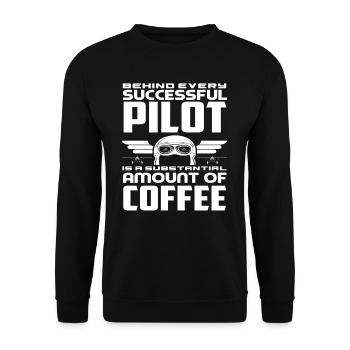 Pilot Coffee Pilots - Unisex Sweatshirt - black - Front - Alina (178cm) & Michal (187cm)