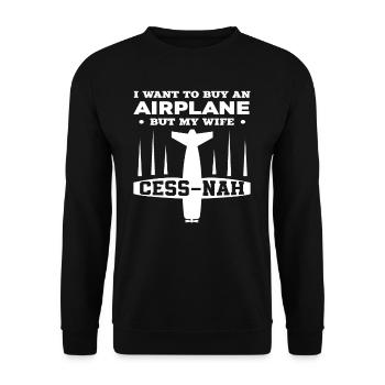 Pilote Avion Acheter Jeu de mots Dicton - Sweat-shirt Unisexe - noir - Devant - Alina (178cm) & Michal (187cm)