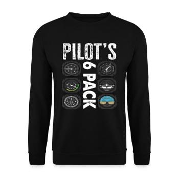 Pilots 6 Pack Funny Pilot - Unisex Sweatshirt - black - Front - Alina (178cm) & Michal (187cm)