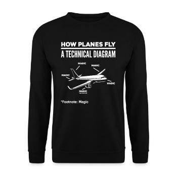 Pilot Airplane Aviator Pilots - Unisex Sweatshirt - black - Front - Alina (178cm) & Michal (187cm)