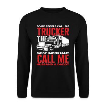Chauffeur de camion Maman Maman - Sweat-shirt Unisexe - noir - Devant - Alina (178cm) & Michal (187cm)