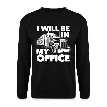 Truck Driver Office Saying - Unisex Sweatshirt - black - Front - Alina (178cm) & Michal (187cm)