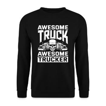 Idée cadeau de camion de chauffeur de camion - Sweat-shirt Unisexe - noir - Devant - Alina (178cm) & Michal (187cm)