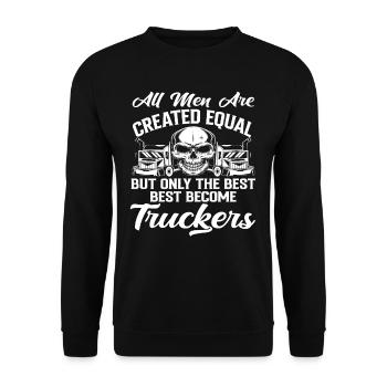 Tous les hommes sont égaux, sauf les camionneurs - Sweat-shirt Unisexe - noir - Devant - Alina (178cm) & Michal (187cm)