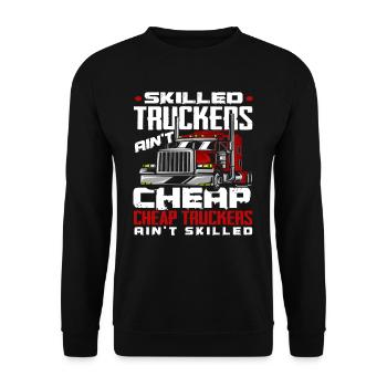 Truck Driver Logisitk Saying Gift Idea - Unisex Sweatshirt - black - Front - Alina (178cm) & Michal (187cm)