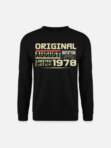 August 1978 - Jahrgang August 1978 Bj. August 1978 - Unisex Pullover - Schwarz