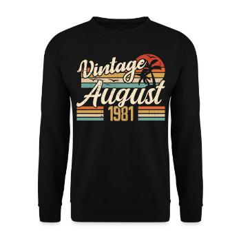 August 1981 Geburtstag 1981 - August Legends Geschenk - Unisex Pullover - Schwarz - Vorne - Alina (178cm) & Michal (187cm)