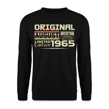August 1965 - Born August 1965 Built August 1965 - Unisex Sweatshirt - black - Front - Alina (178cm) & Michal (187cm)