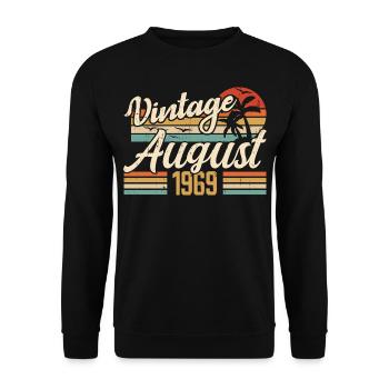 August 1969 Jubiläum 1969 - August Legends Geschenk - Unisex Pullover - Schwarz - Vorne - Alina (178cm) & Michal (187cm)