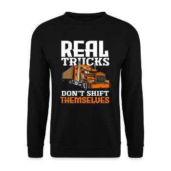 Truck Driver Fern Driver Truck Idée cadeau - Sweat-shirt Unisexe - noir - Devant - Alina (178cm) & Michal (187cm)