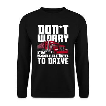 Truck Driver Exam Gift Idea - Unisex Sweatshirt - black - Front - Alina (178cm) & Michal (187cm)