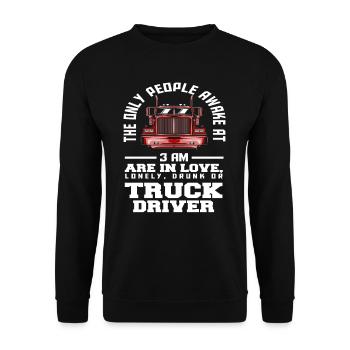 Chauffeur de camion disant Design Gift - Sweat-shirt Unisexe - noir - Devant - Alina (178cm) & Michal (187cm)
