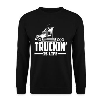 Chauffeur de camion Life Truck - Sweat-shirt Unisexe - noir - Devant - Alina (178cm) & Michal (187cm)