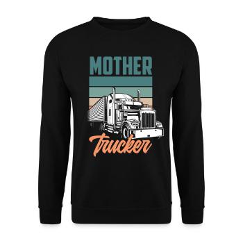Retro Truck Driver Pun Gift - Unisex Sweatshirt - black - Front - Alina (178cm) & Michal (187cm)