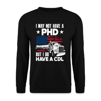 Drapeau américain disant chauffeur de camion - Sweat-shirt Unisexe - noir - Devant - Alina (178cm) & Michal (187cm)