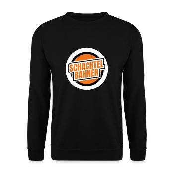 Schachtelbahner Modelleisenbahn Modellbahn H0 - Unisex Sweatshirt - black - Front - Alina (178cm) & Michal (187cm)