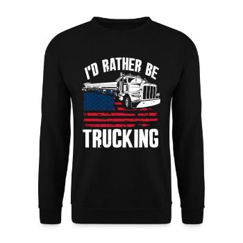 Chauffeur de camion Conduite de camion Drapeau des États-Unis - Sweat-shirt Unisexe - noir - Devant - Alina (178cm) & Michal (187cm)