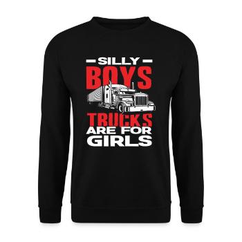 Chauffeur de camion femme femmes cadeau - Sweat-shirt Unisexe - noir - Devant - Alina (178cm) & Michal (187cm)