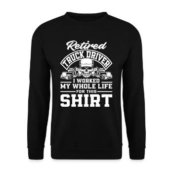 Chemise de retraité de chauffeur de camion - Sweat-shirt Unisexe - noir - Devant - Alina (178cm) & Michal (187cm)