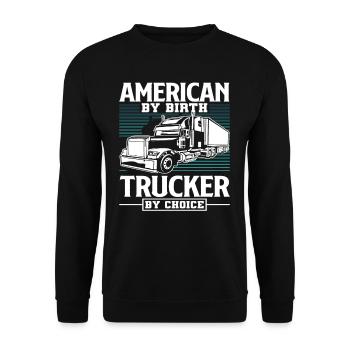Chauffeur de camion Américain - Sweat-shirt Unisexe - noir - Devant - Alina (178cm) & Michal (187cm)