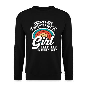 Archery Girl Archery - Unisex Sweatshirt - black - Front - Alina (178cm) & Michal (187cm)