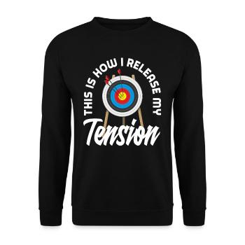 Archer Saying Archery - Unisex Sweatshirt - black - Front - Alina (178cm) & Michal (187cm)