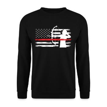 America USA Flag Archery Archery - Unisex Sweatshirt - black - Front - Alina (178cm) & Michal (187cm)