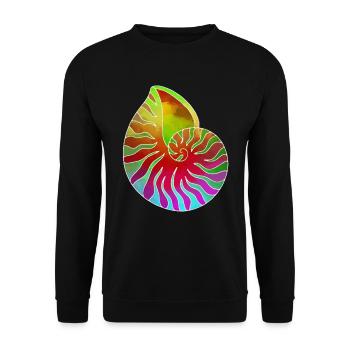 Coquillage violet vert rouge - Sweat-shirt Unisexe - noir - Devant - Alina (178cm) & Michal (187cm)
