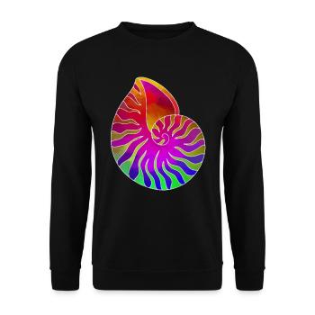 Muschel lila grün rot blau - Unisex Pullover - Schwarz - Vorne - Alina (178cm) & Michal (187cm)