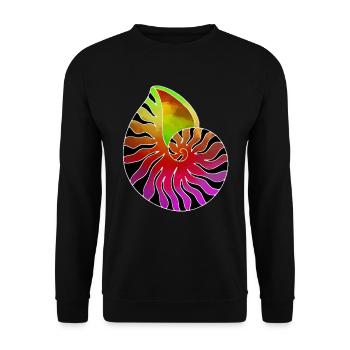 Muschel lila gruen schwarz - Unisex Pullover - Schwarz - Vorne - Alina (178cm) & Michal (187cm)