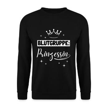 Blood Type Princess Funny Women - Unisex Sweatshirt - black - Front - Alina (178cm) & Michal (187cm)
