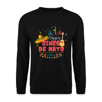 Happy Cinco De Mayo Mexikanisches Fest Mexico - Unisex Pullover - Schwarz - Vorne - Alina (178cm) & Michal (187cm)