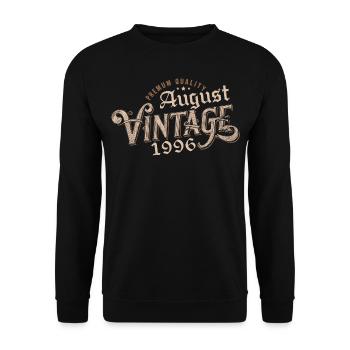 Gift August 1996 Birthday August 1996 August - Unisex Sweatshirt - black - Front - Alina (178cm) & Michal (187cm)