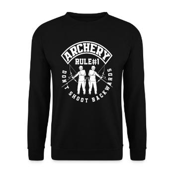 Idée cadeau dicton de tir à l’arc - Sweat-shirt Unisexe - noir - Devant - Alina (178cm) & Michal (187cm)