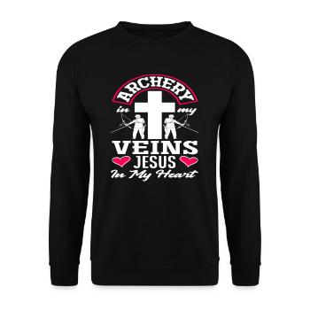 Jesus Archery Christian Archery - Unisex Sweatshirt - black - Front - Alina (178cm) & Michal (187cm)