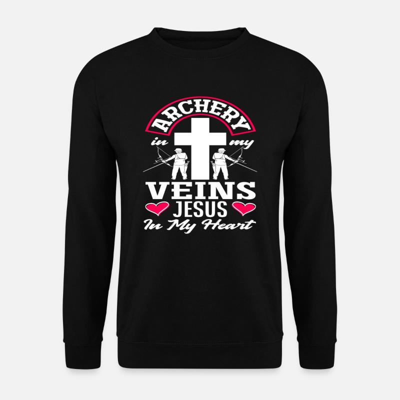 Jesus Bogen Christlich Bogenschießen - Unisex Pullover - Schwarz