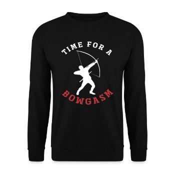 Bow Hobby Word Game Archery - Unisex Sweatshirt - black - Front - Alina (178cm) & Michal (187cm)
